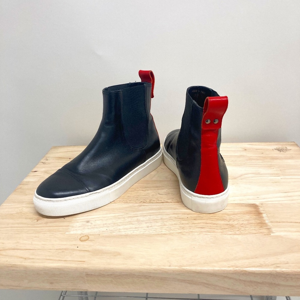 M Gemi Black Leather Hi-tops 38.5/8